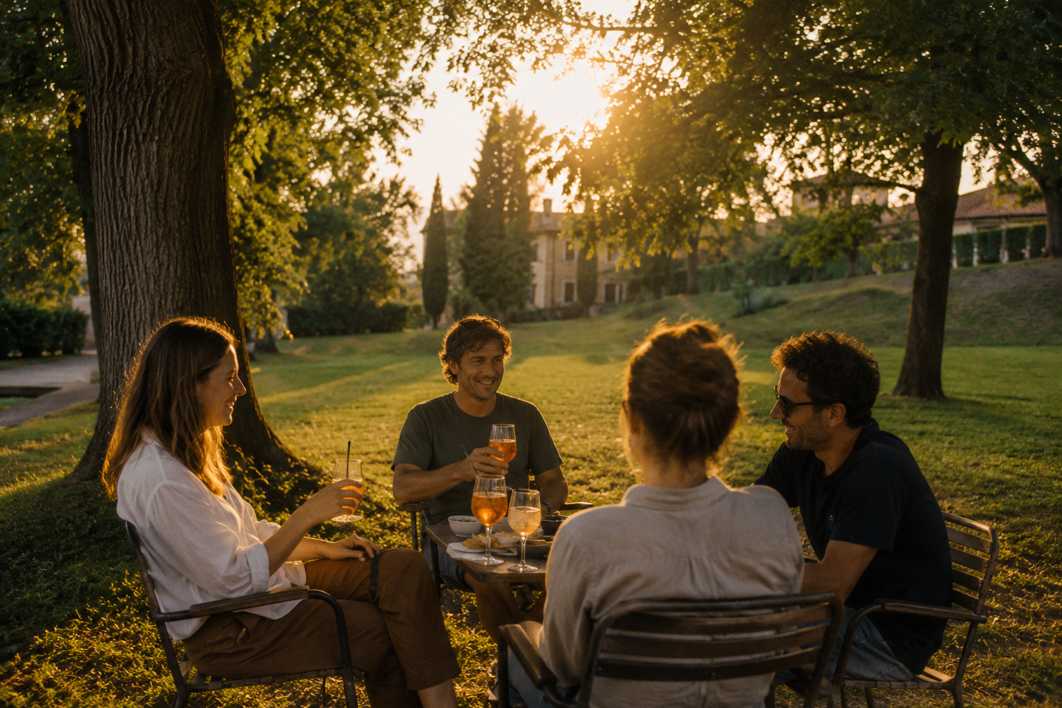 Aperitivo nel parco per gli ospiti del B&B